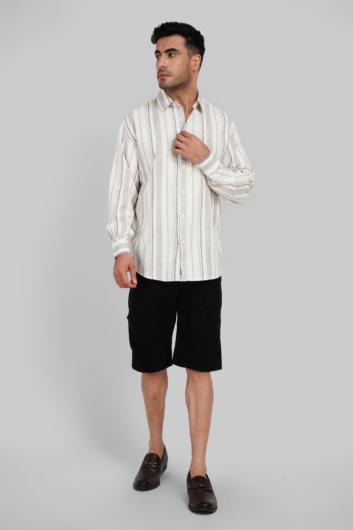 Light Brown Striped Shirt