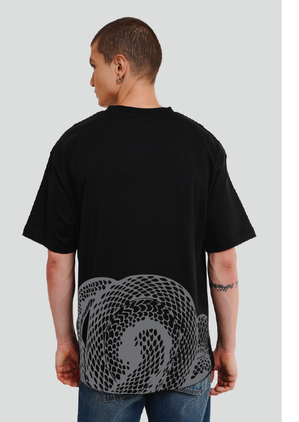 Slitherin' Black Oversized T-shirt Men