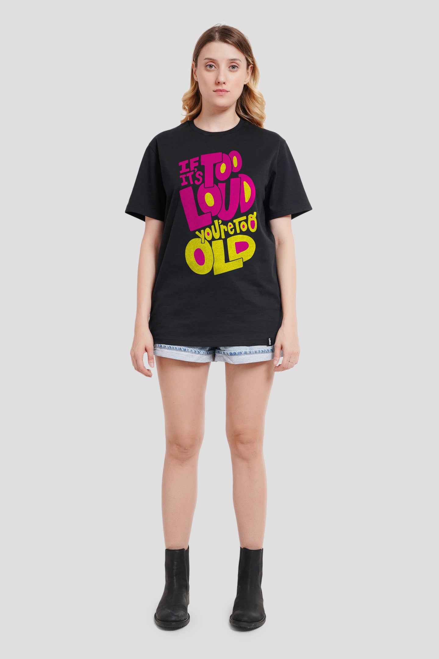 Too Loud Black Boyfriend Fit T-Shirt Women