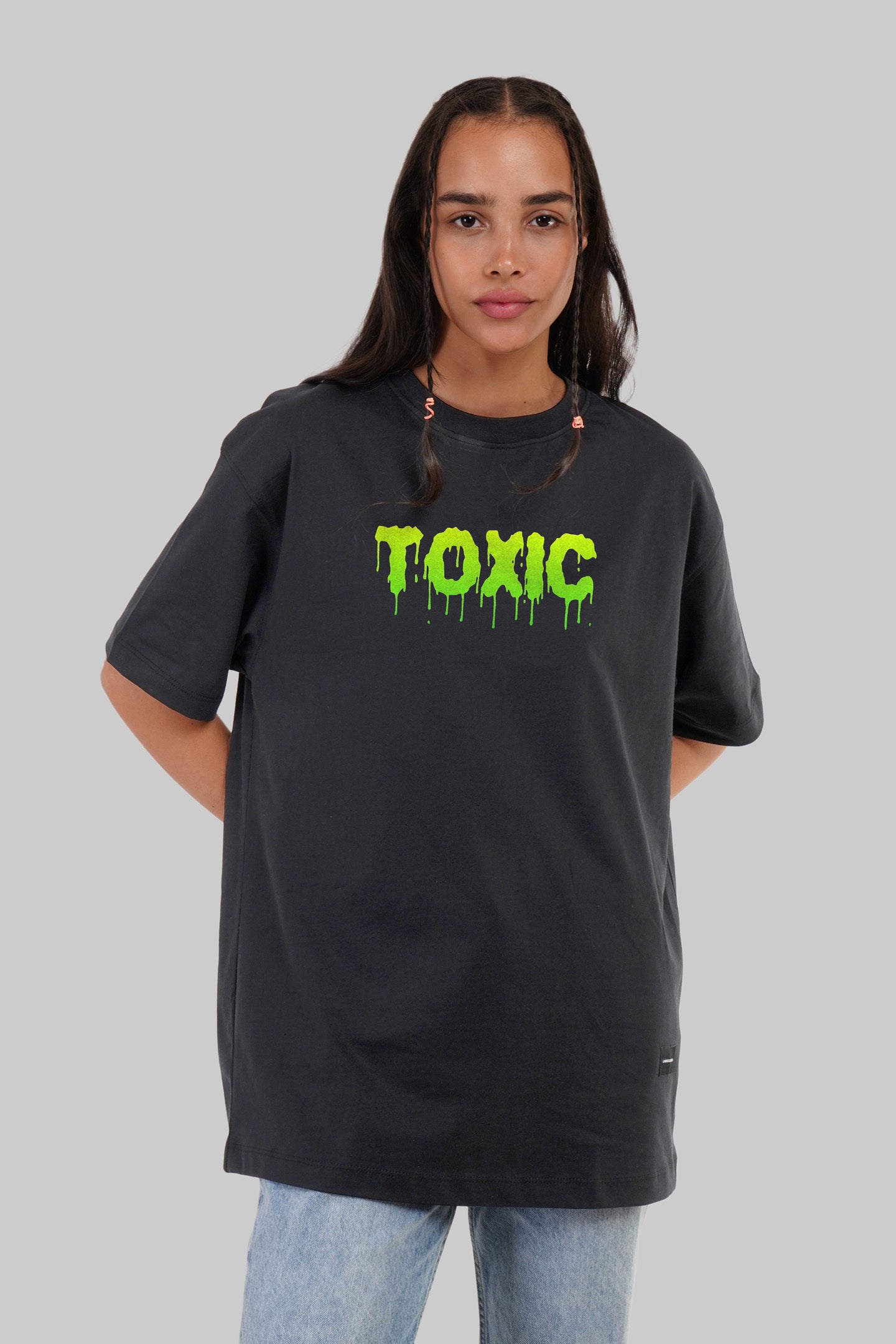 Shop Toxic Black Oversized Fit T-Shirt Women