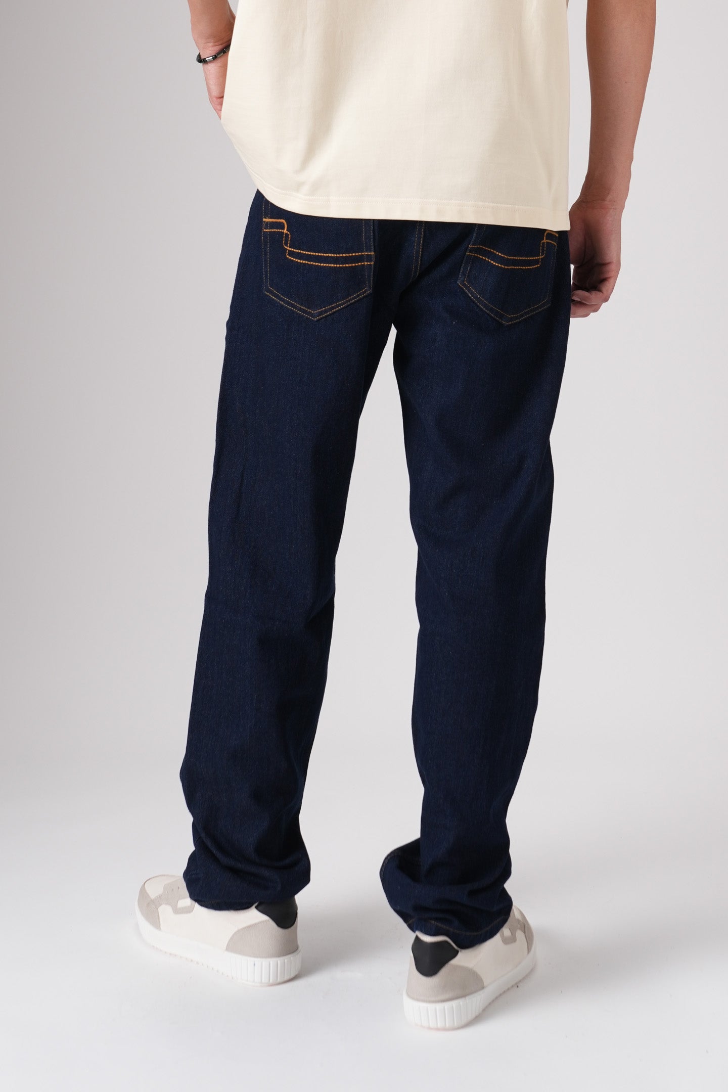 Dark Cobalt Blue Men's Straight Jeans
