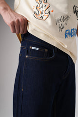 Dark Cobalt Blue Men's Straight Jeans