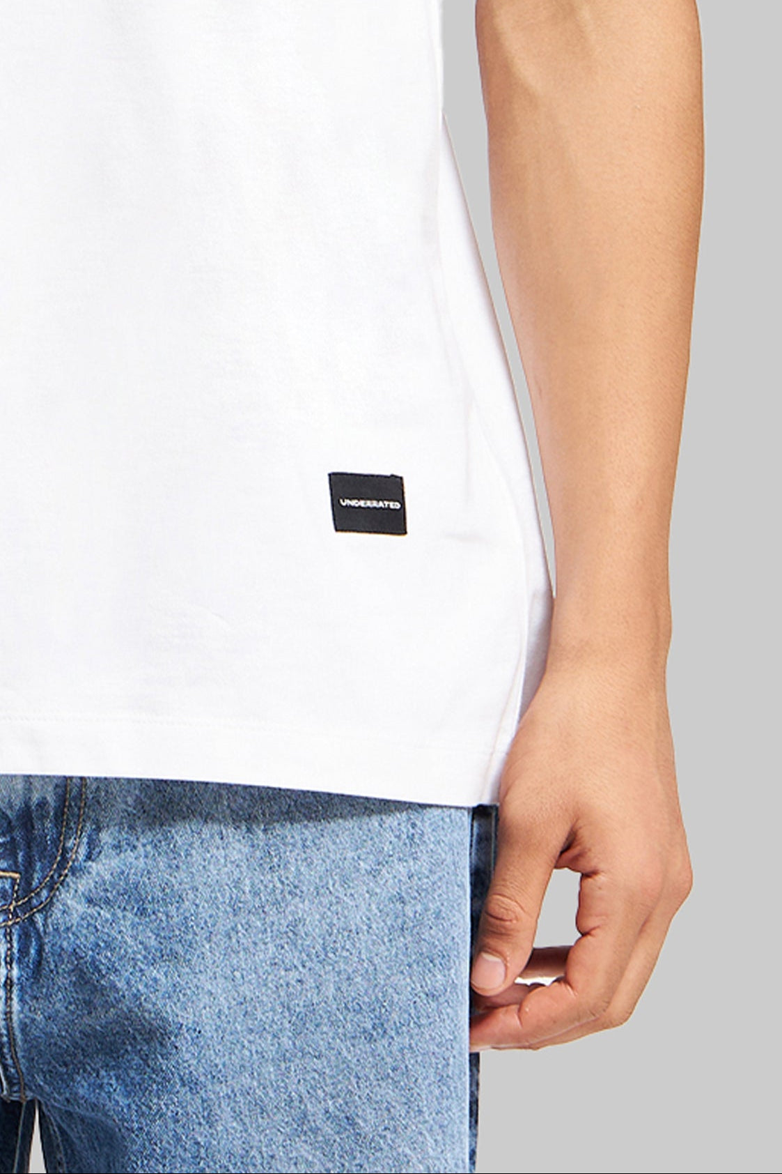 Underrated Club Airbrush Effect White Oversized Fit T-Shirt Men Pic 3