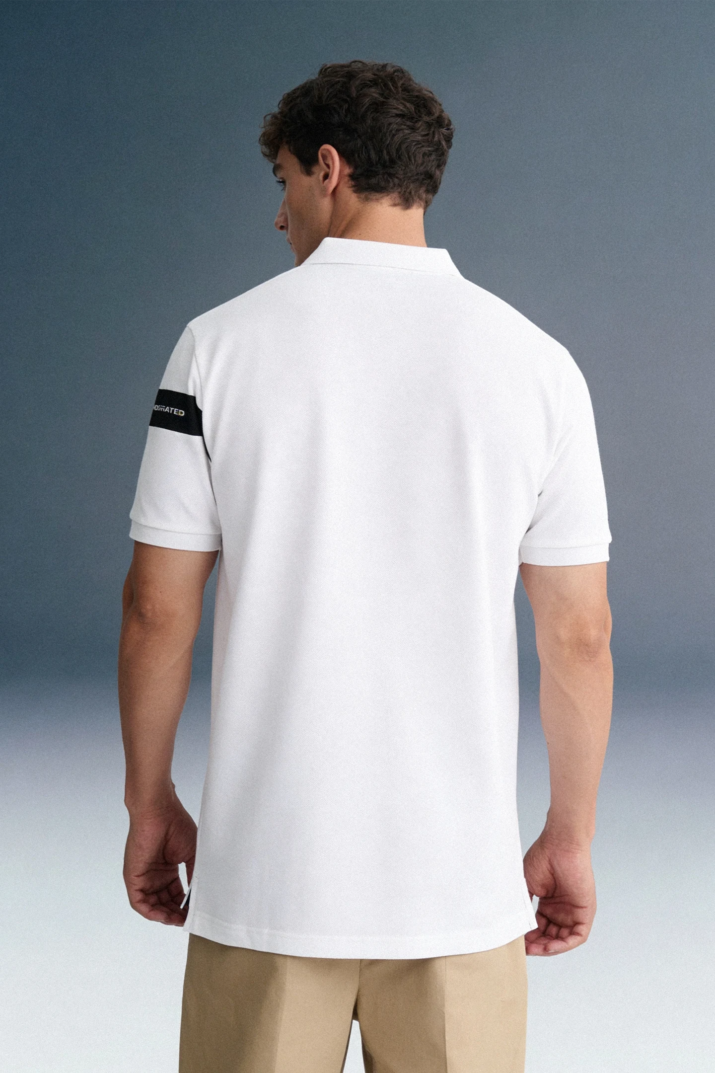 White Logo Print Polo T-Shirt