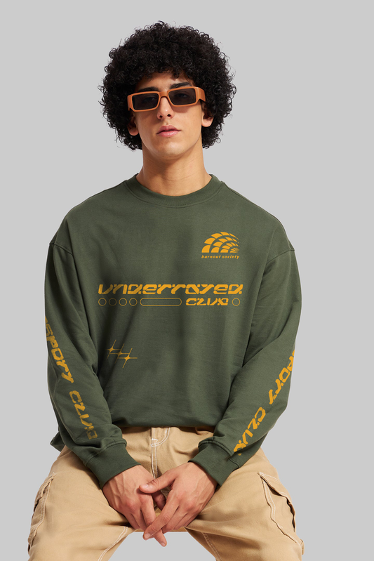 URC Overdrive Racer Green Full sleeve Oversized T-shirt Men