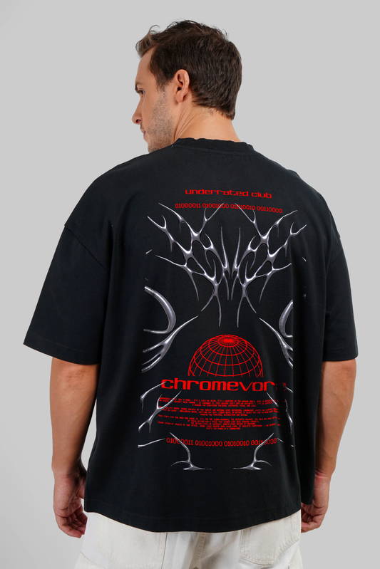 Chrome Head Black Baggy Fit T-Shirt Men Pic 1