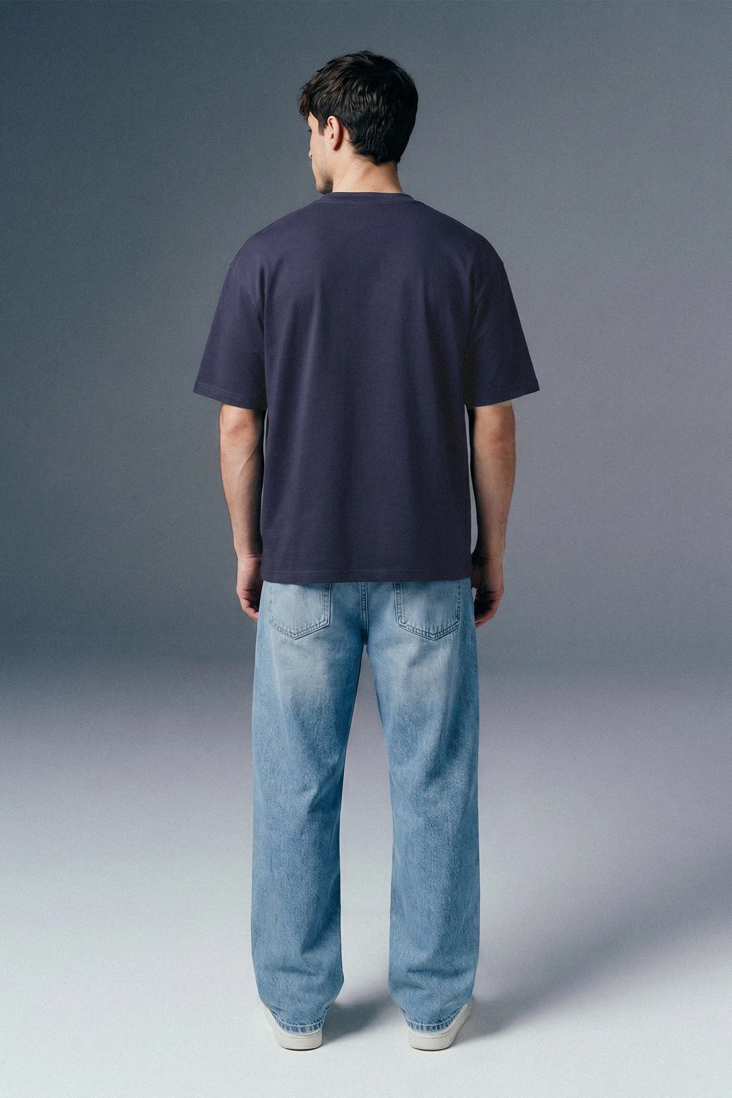 Block Letter Navy Oversized T-shirt