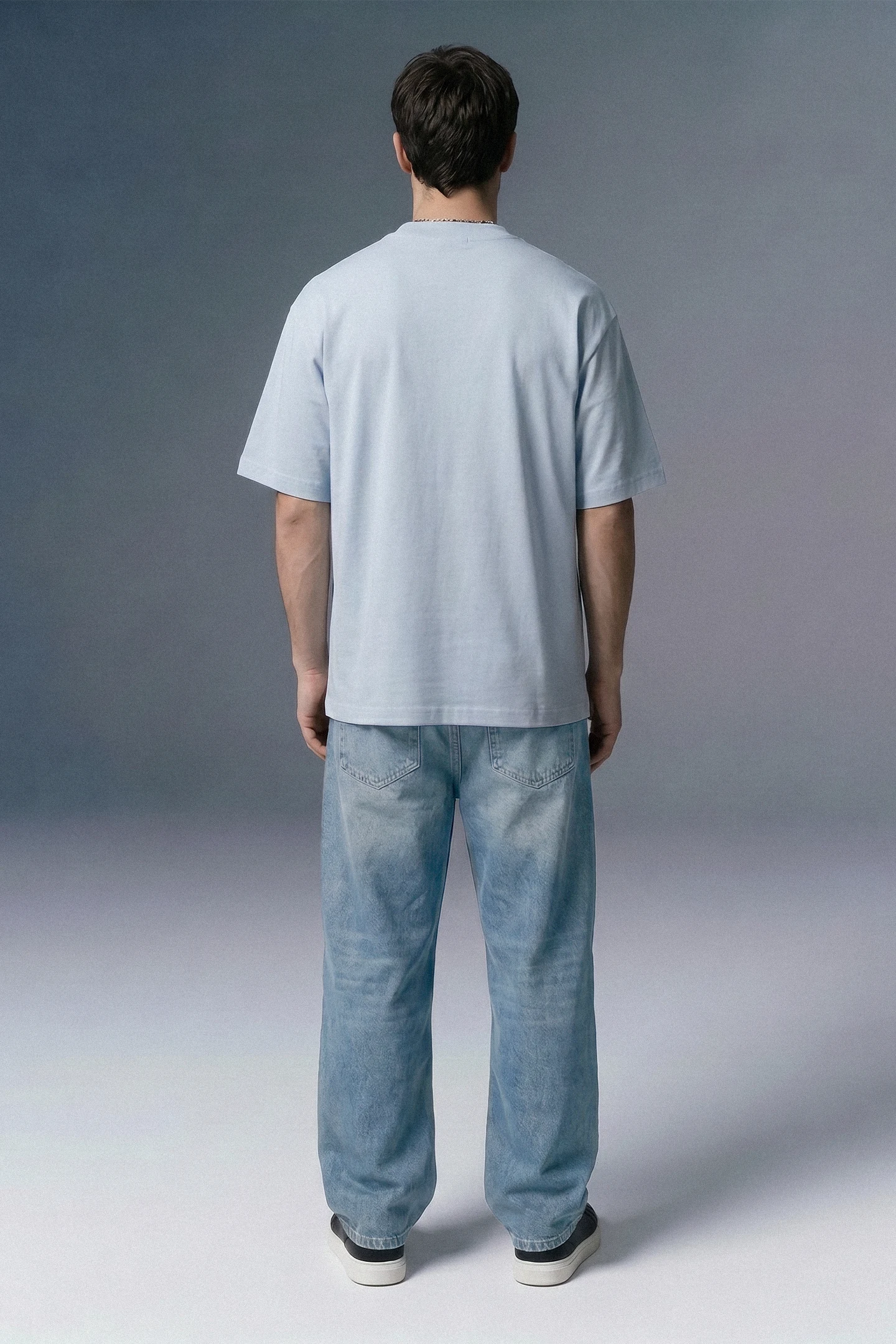 Urban Edge Sky Blue Oversized T-shirt