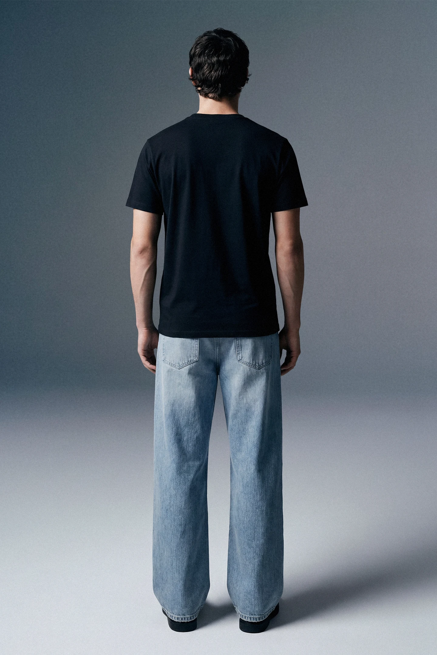 Solid Black Half Sleeves T-Shirt For Men Regular Fit