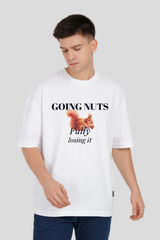 Going Nuts White Baggy T-shirt Men