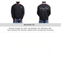 Men’s black oversized sweatshirt showing front and back view with relaxed fit and minimal graphic detailing.
