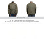 Front/back of olive oversized sweatshirt with utility pockets and text: