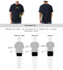 Diagrams comparing Oversized Baggy, Oversized, and Regular fits with shoulder and body width callouts.