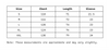 Size Chart of Men Oversized T-Shirt in cm