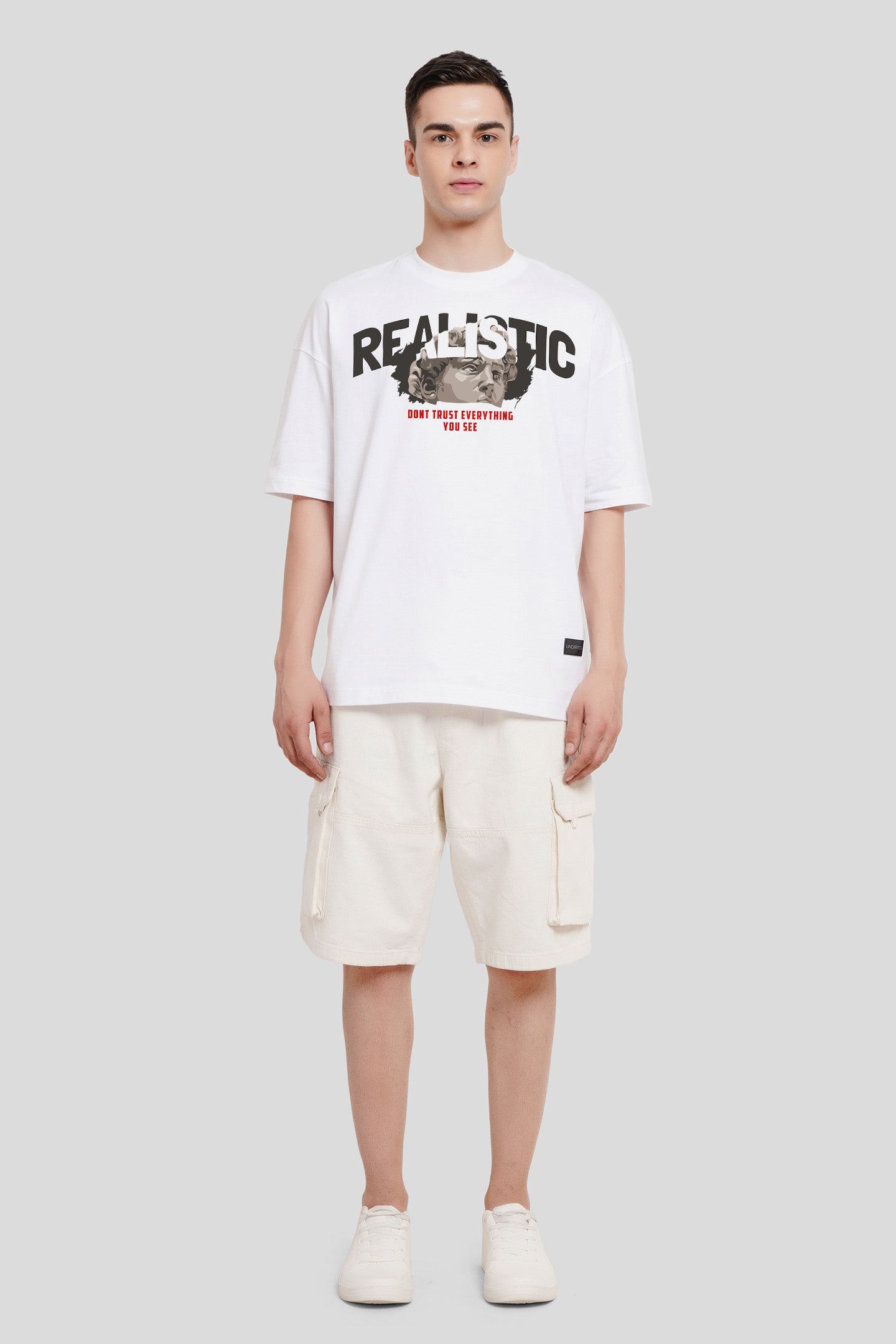 Realistic White Printed T-Shirt