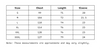 Size Chart of Women Boyfriend T-Shirt in cm