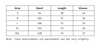 Size Chart of Men Regular Polo T-Shirt in cm