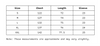 Size Chart of Men Baggy T-Shirt in cm