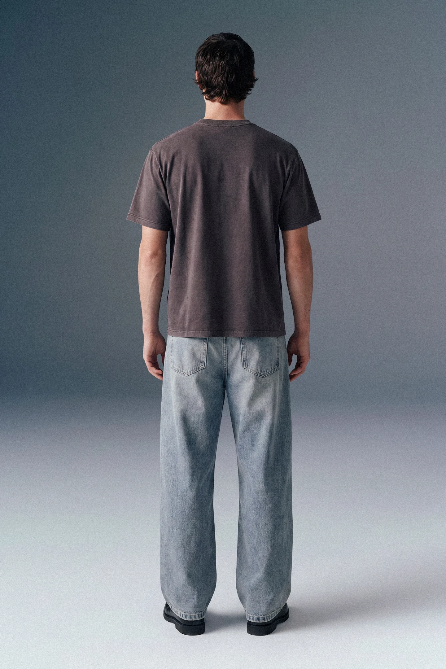 Solid Grey Acid Washed Tee