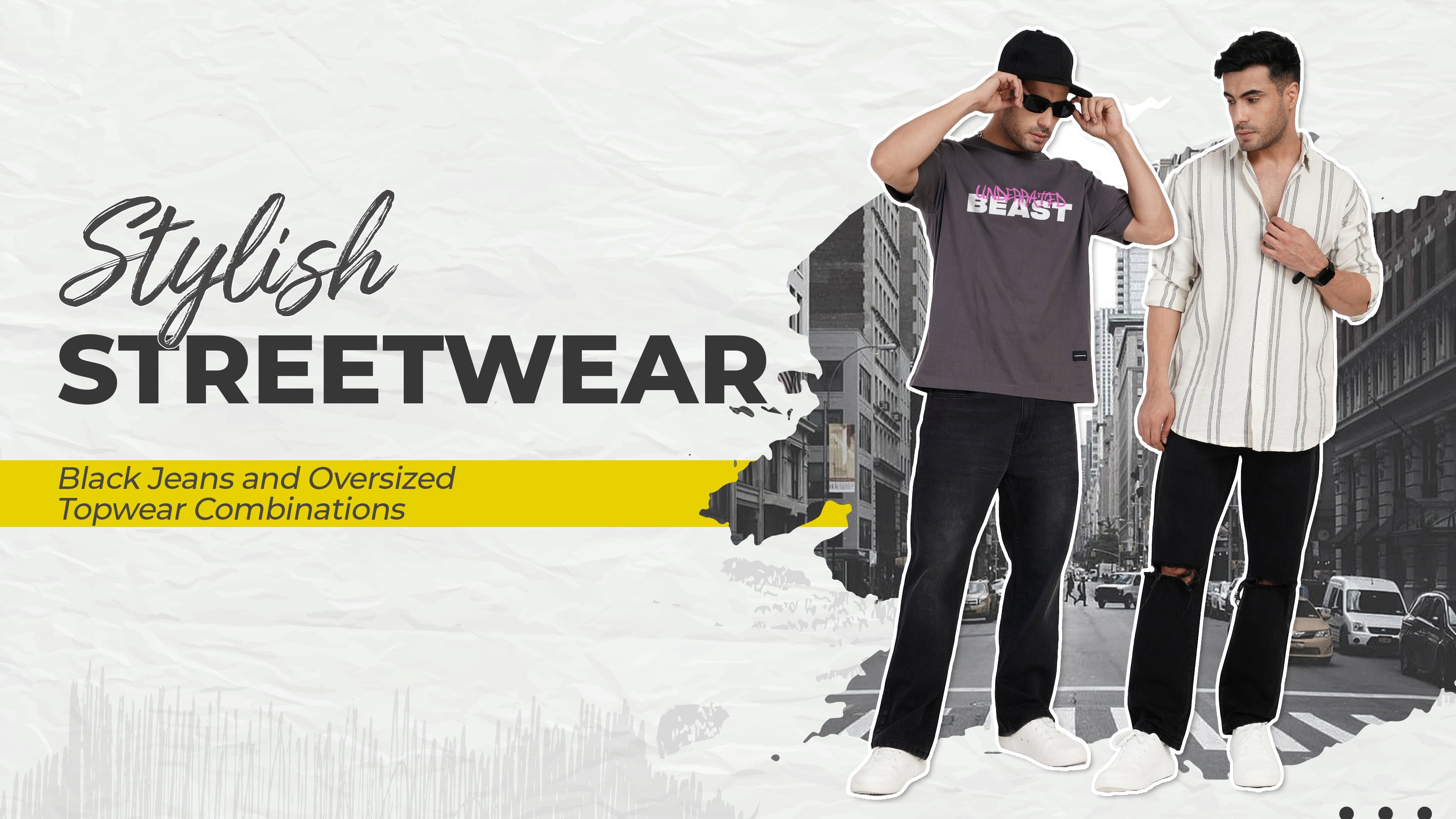 Banner Show Black jeans and topwear