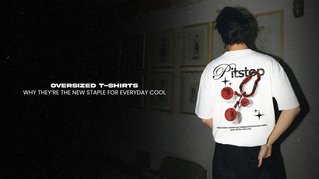 Man wearing a white oversized graphic T-shirt with bold back print, showcasing modern streetwear style and relaxed everyday fashion