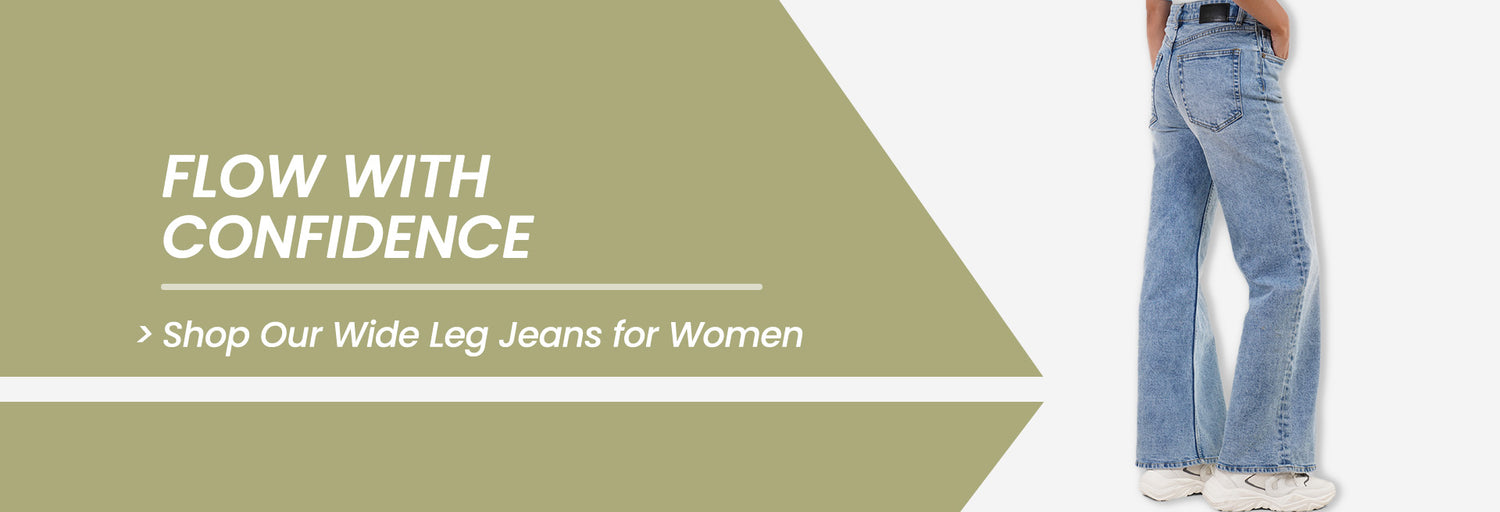 Wide Leg Jeans Women Collection Banner