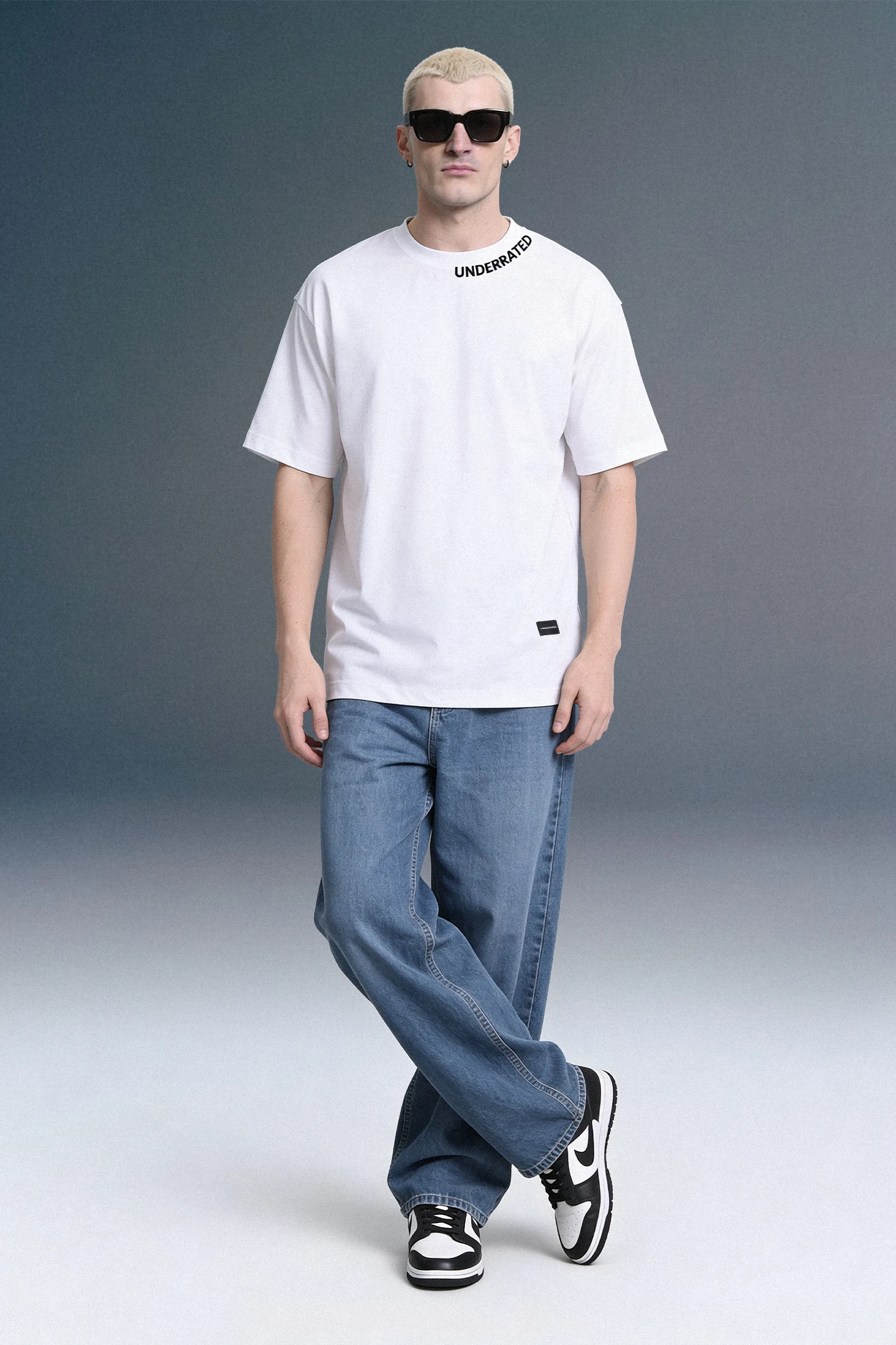 Underrated Curve White Oversized T-shirt