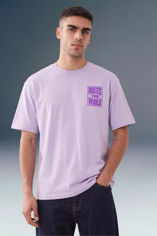 Rules The World Lilac Oversized T-shirt