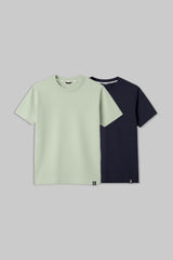 Pack of 2 Regular T-shirts - Green/ Navy Blue