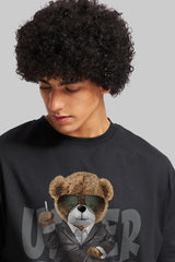 Underrated Teddy Black Oversized Fit T-Shirt Men Pic 2