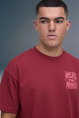 Rules The World Red Oversized T-shirt