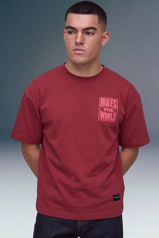 Rules The World Red Oversized T-shirt