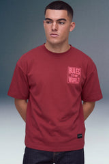 Rules The World Red Oversized T-shirt