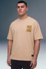 Rules The World Beige Oversized T-shirt