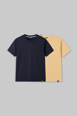 Pack of 2 Regular T-shirts - Navy Blue/ Beige