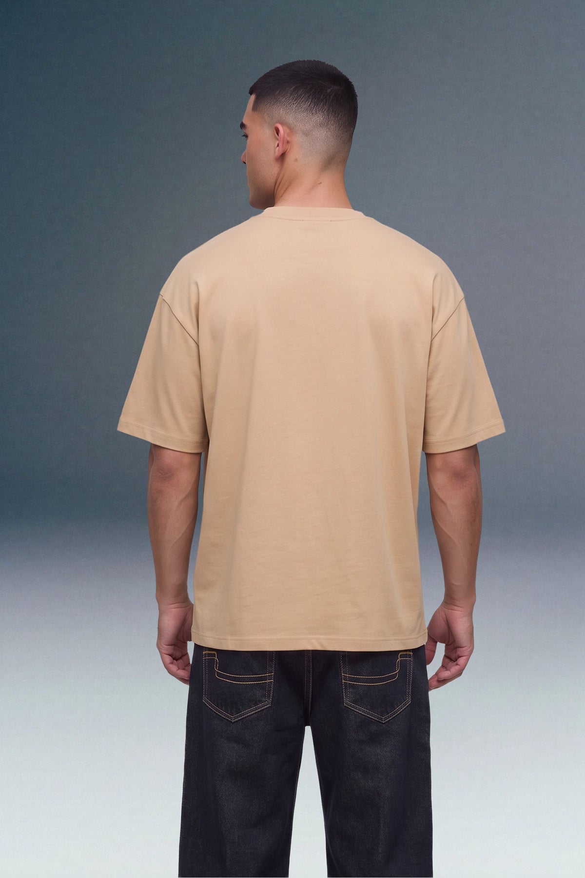 Rules The World Beige Oversized T-shirt
