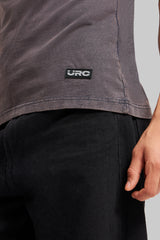 Dragon Asia Grey Acid Washed T-Shirt Men Pic 5