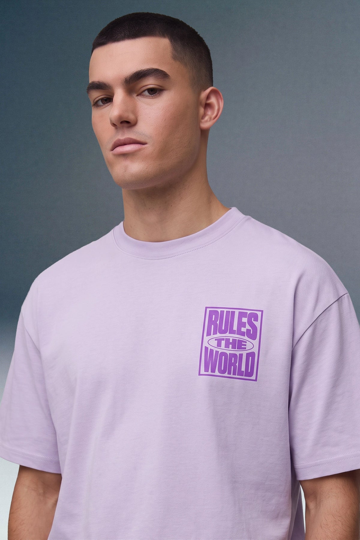 Rules The World Lilac Oversized T-shirt