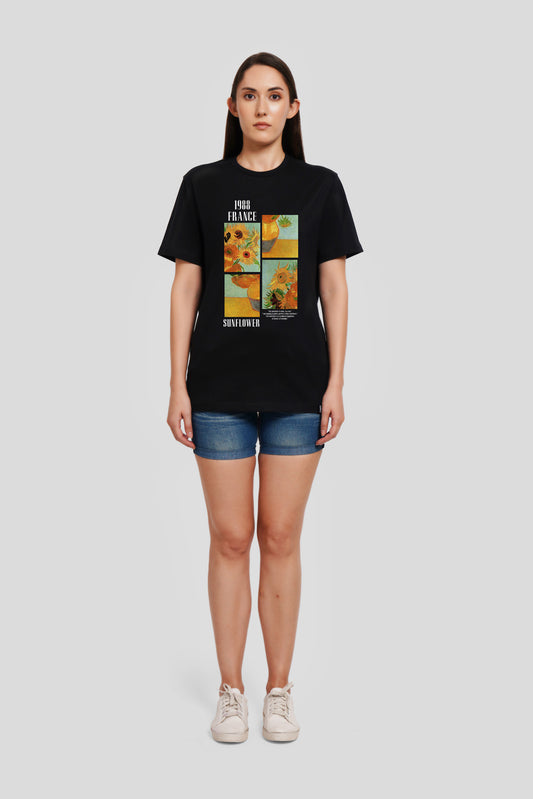 1988 France Black Printed Boyfriend T-Shirt