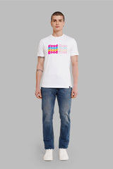 Good Vibes White Printed T-Shirt