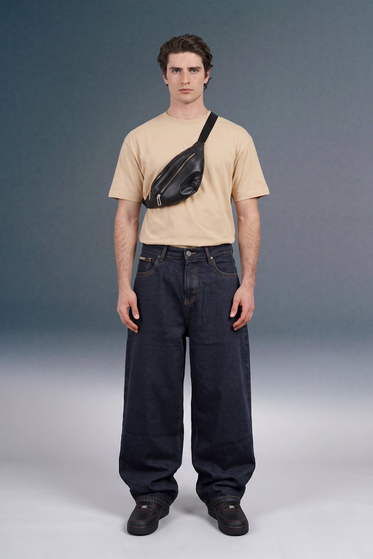 Vintage Dark Blue Men's Baggy Jeans