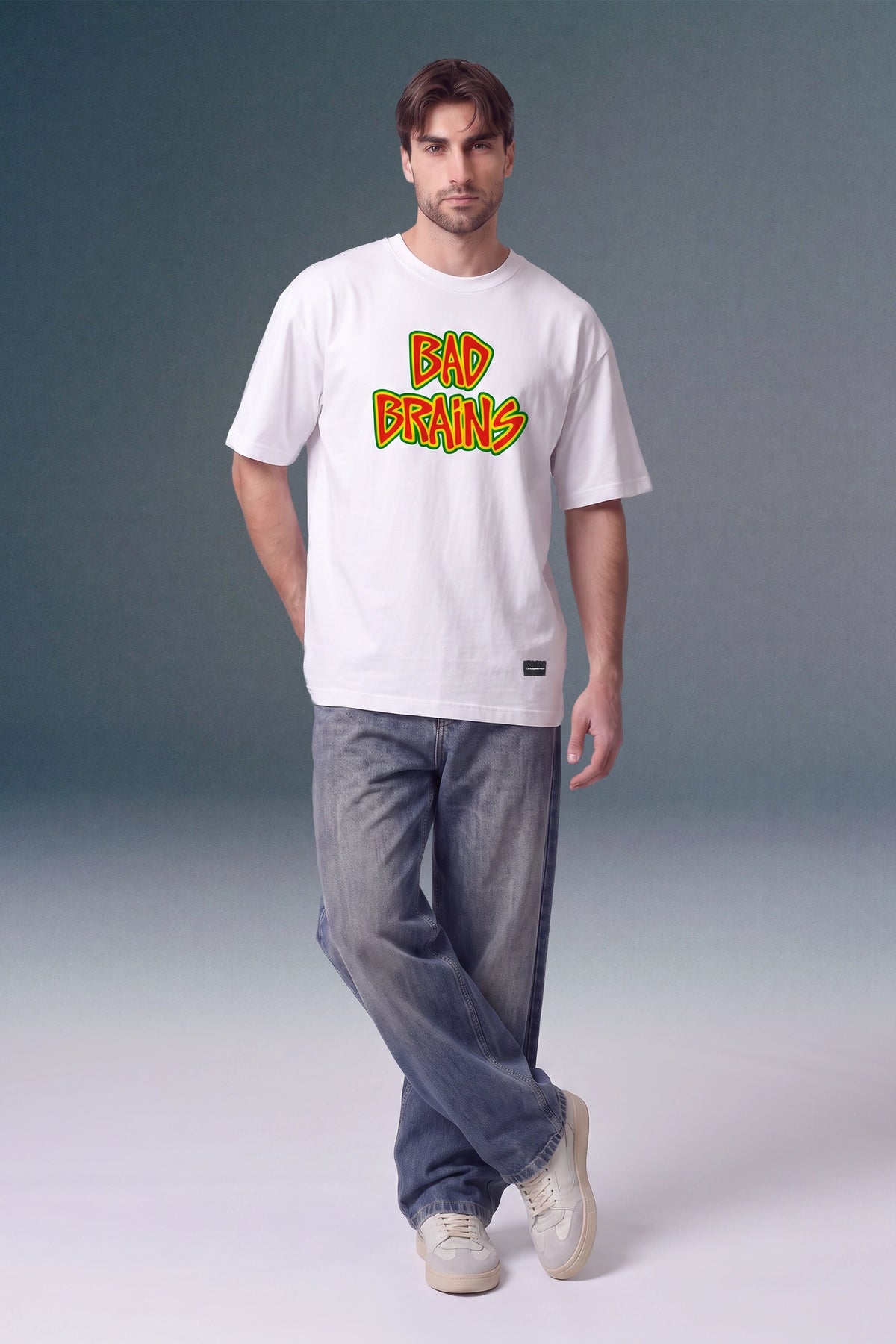 Bad Brains White Oversized Fit T-shirt
