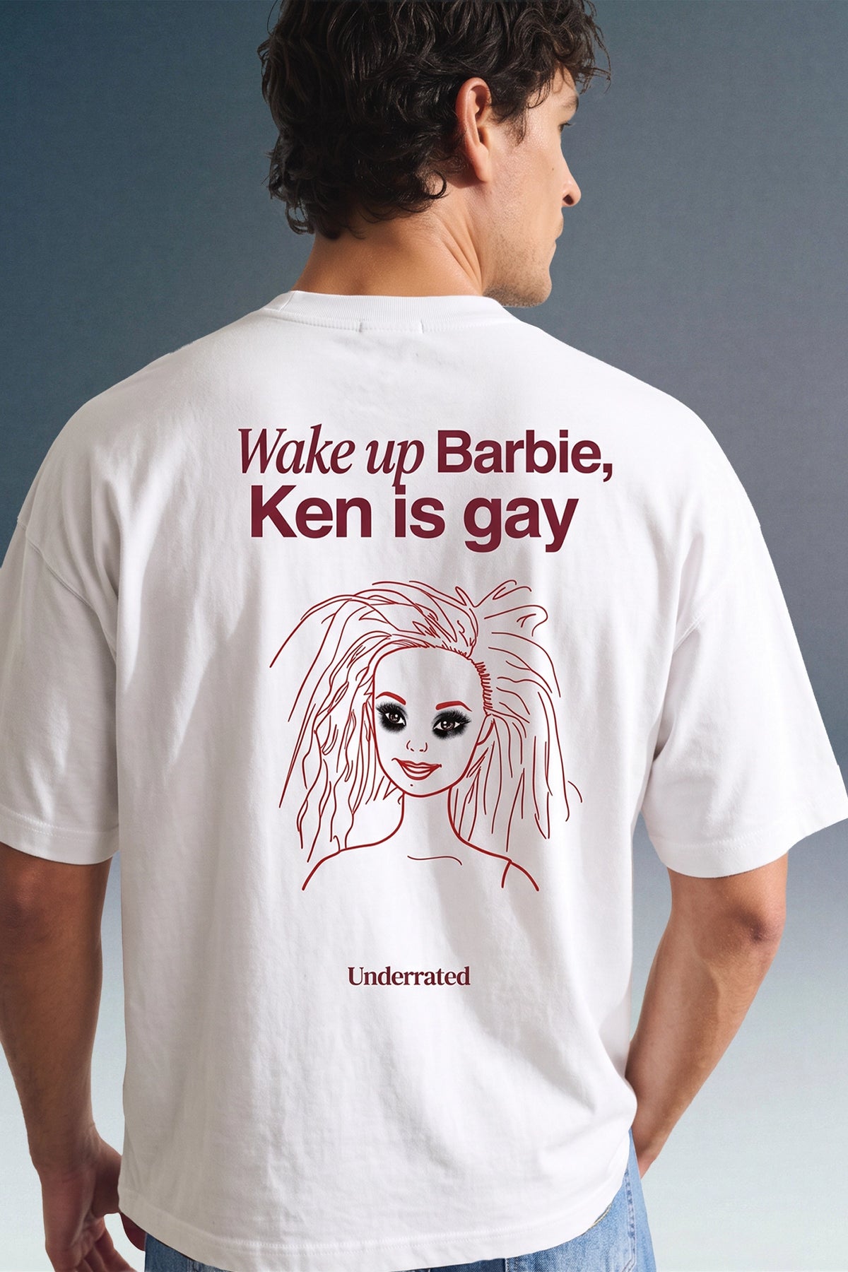 Wake-up Barbie White Oversized T-shirt