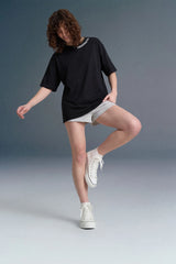 Underrated Curve Black Oversized T-shirt for Women
