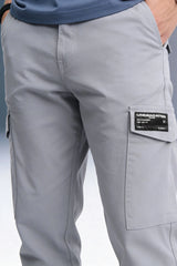 Grey Mid Rise Regular Fit 6 pocket Men's Cargo