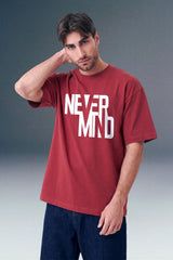 Never Mind Red Oversized Fit T-shirt
