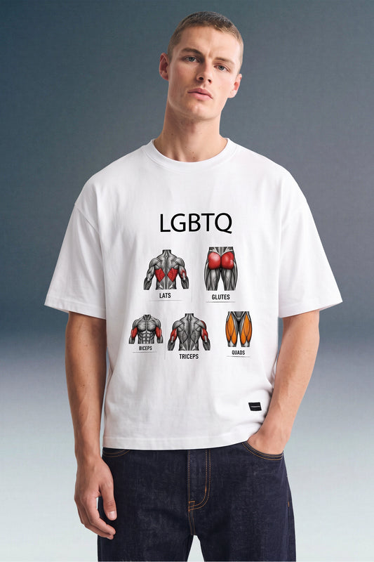LGBTQ GYM White Oversized T-shirt