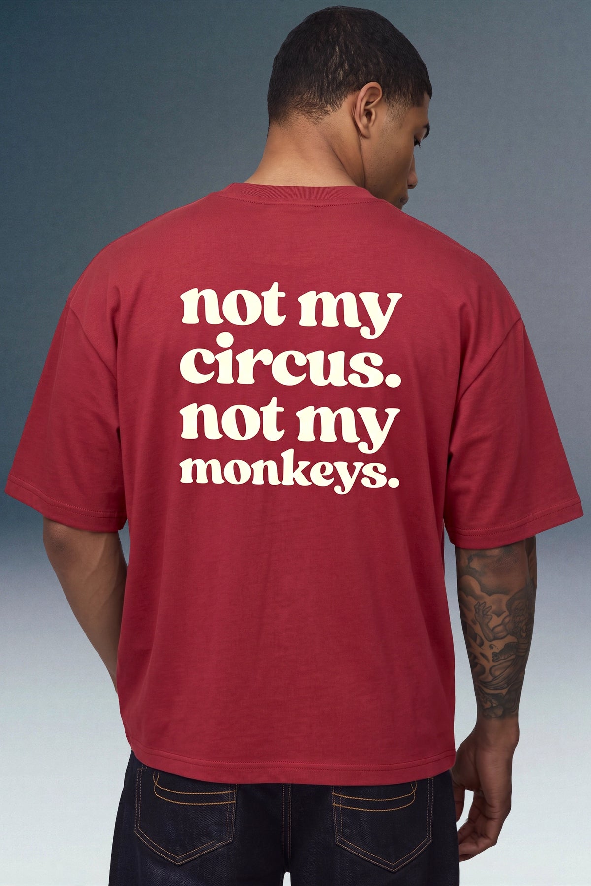 Not My Circus Red Oversized T-shirt