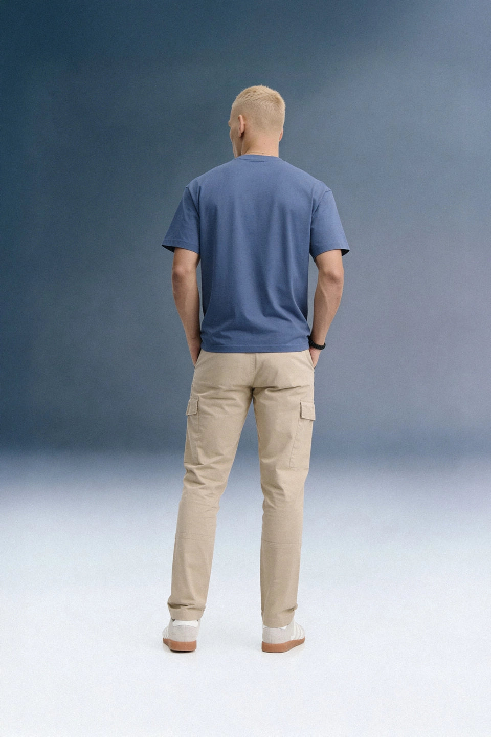 Beige Mid Rise Regular Fit 6 pocket Men's Cargo