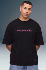Underrated Gun Black Oversized Fit T-shirt